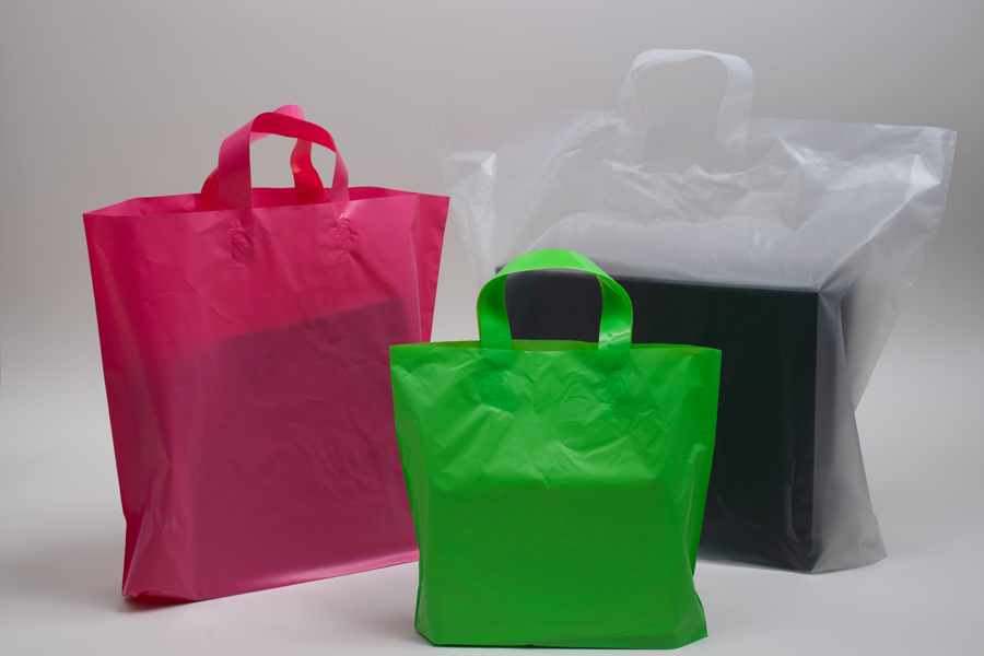 frosted color plastic totes Ameritote bags