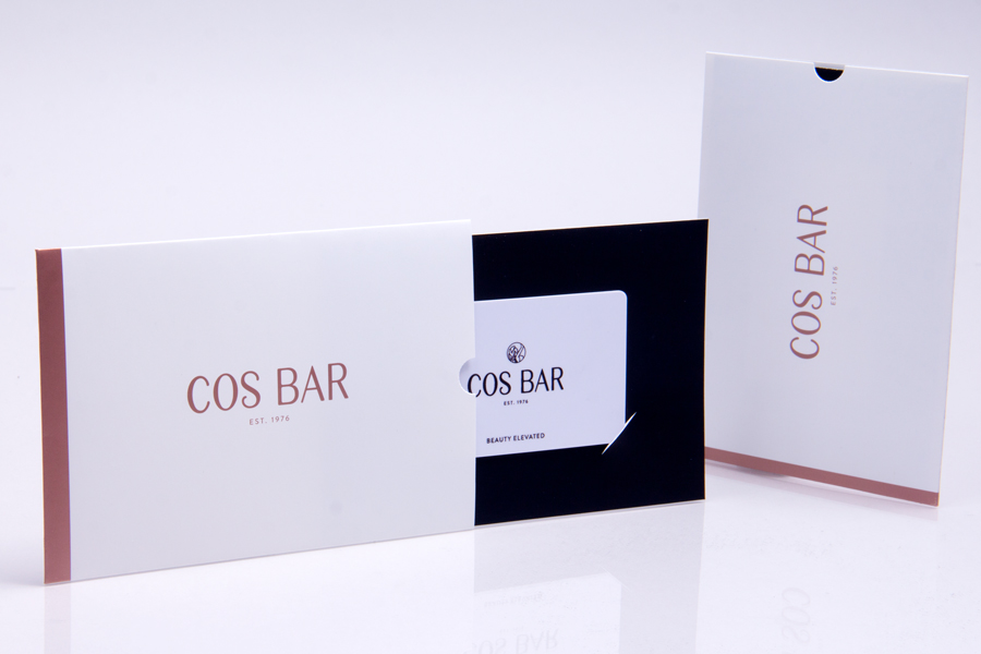 Cos Bar Custom Gift card and Gift Card Folders