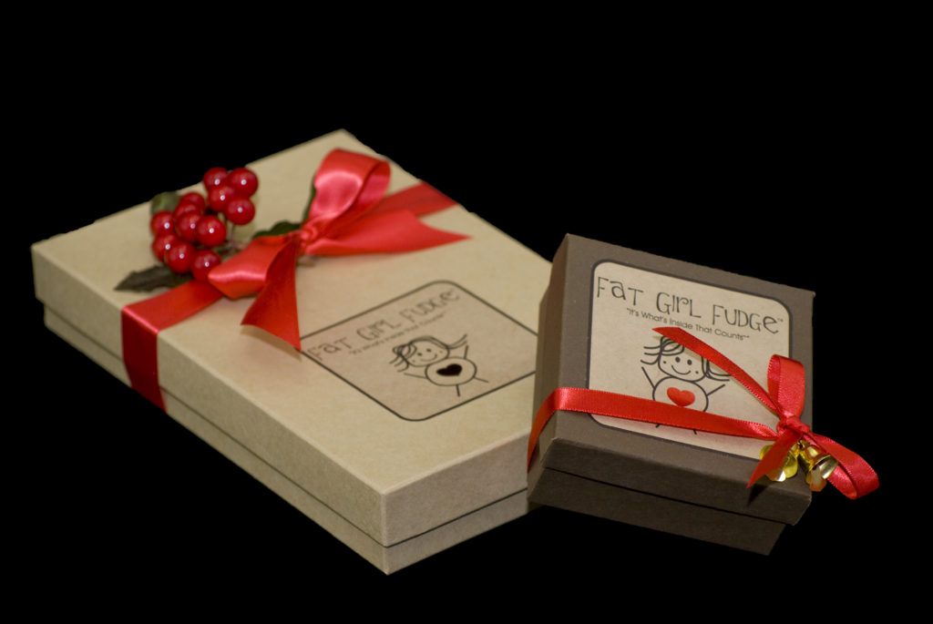 Custom boxes with labels and ribbon