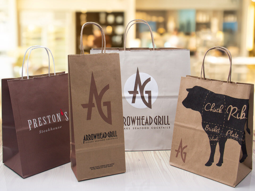 Custom printed paper takeout bags for restaurants
