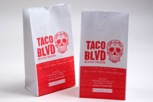 custom printed taco blvd SOS bags